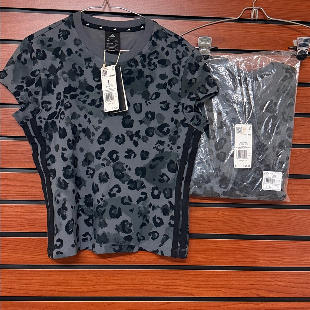 Bundle Deal 2 Adidas Black and Gray Leopard Women’s Tee